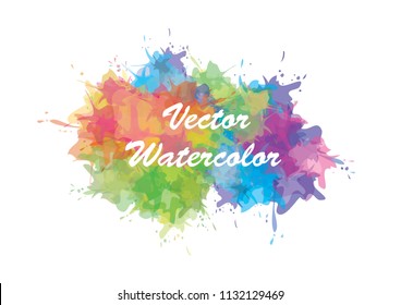 Multicolored vector watercolor splash background