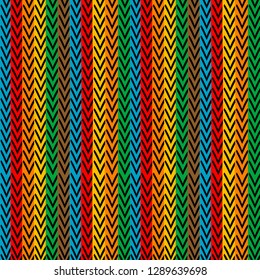 Multicolored vertical striped with zigzag elements