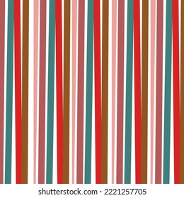 Multicolored Vertical Stripes Pattern. Retro Groovy Style Multicolored Stripes For Wallpaper, Wrapping paper, Fabric, Everyday Fashion Textile Print