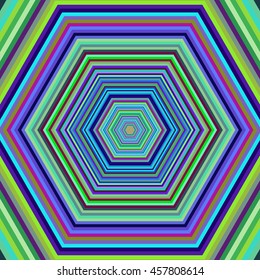 Multicolored vibrant hexagon pattern. Vector illustration.