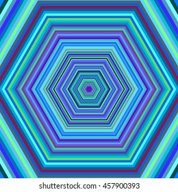 Multicolored vibrant hexagon pattern. Vector illustration.