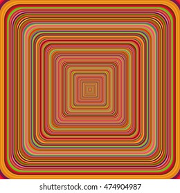 Multicolored vibrant rounded square pattern. Vector illustration.