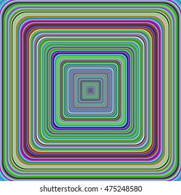 Multicolored vibrant rounded square pattern. Vector illustration.