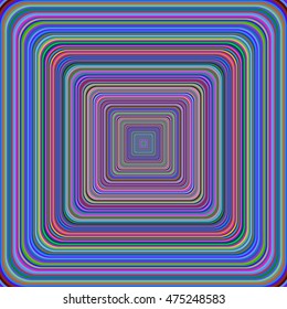 Multicolored vibrant rounded square pattern. Vector illustration.