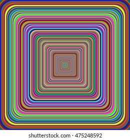 Multicolored vibrant rounded square pattern. Vector illustration.