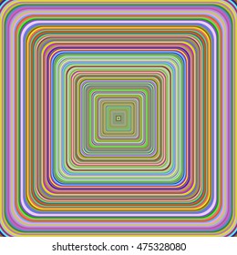 Multicolored vibrant rounded square pattern. Vector illustration.