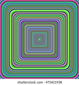 Multicolored vibrant rounded square pattern. Vector illustration.