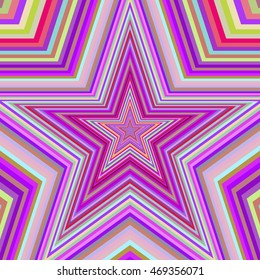 Multicolored vibrant star pattern. Vector illustration.