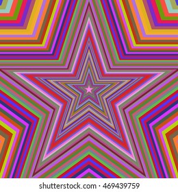 Multicolored vibrant star pattern. Vector illustration.