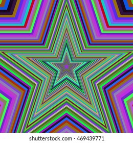 Multicolored vibrant star pattern. Vector illustration.