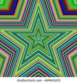 Multicolored vibrant star pattern. Vector illustration.