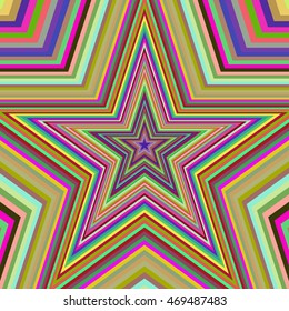 Multicolored vibrant star pattern. Vector illustration.