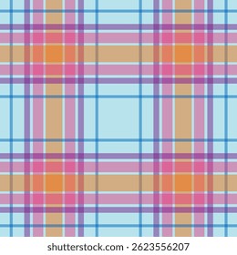 Multicolored vintage autumn plaid pattern - seamless tartan check fabric design for textile, fashion and digital backgrounds 