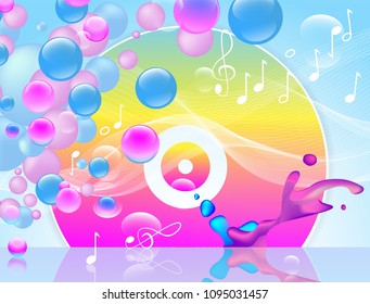 Multicolored vinyl record abstract background