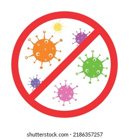 Multicolored Viruses are crossed out with a stop sign.