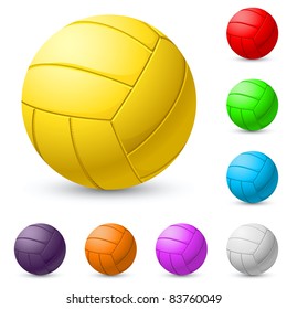 Multi-colored volleyball realiste. Illustration on white background