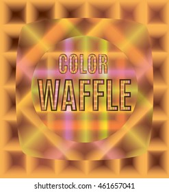 multicolored waffles sizes different shapes one after the other with the text