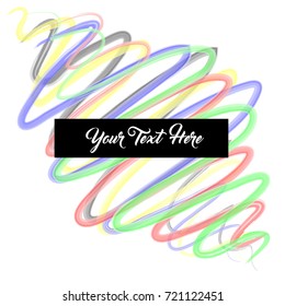 Multicolored watercolor background brush strokes with text template