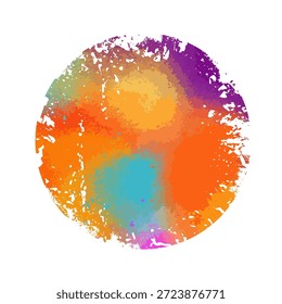 Objeto de círculo de aquarela multicolorido . desenhado à mão. Não AI, Vetor.