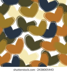 Multicolored watercolor hearts seamless backgroung.  Different size rainbow hearts pattern.