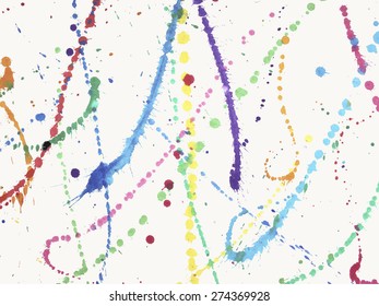  Multicolored watercolor splash abstract background. Vector illustration.
