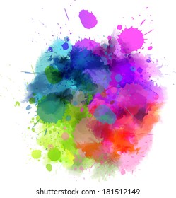 Multicolored watercolor splash blot