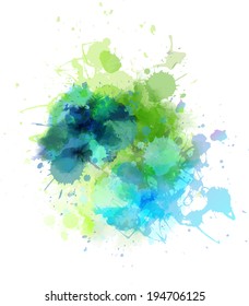 Multicolored watercolor splash blot