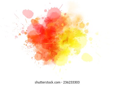 Multicolored watercolor splash blot