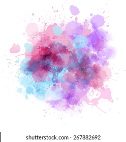 Multicolored watercolor splash blot