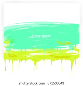 Multicolored watercolor splash and drops on a white background.