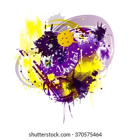 Multicolored watercolor splash on a white background.
