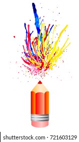 multicolored watercolor splashes from pensil. Vector illustration EPS10.