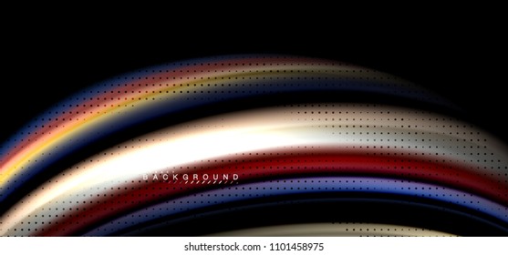 mehrfarbige Wellenlinien auf schwarzem Hintergrund, Vektordesign