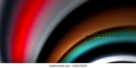 Líneas de onda multicolores sobre el diseño de vectores de fondo negro