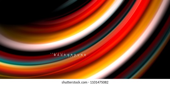 Multicolored wave lines on black background vector design