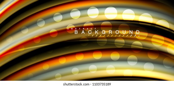 Multicolored wave lines on black background vector design
