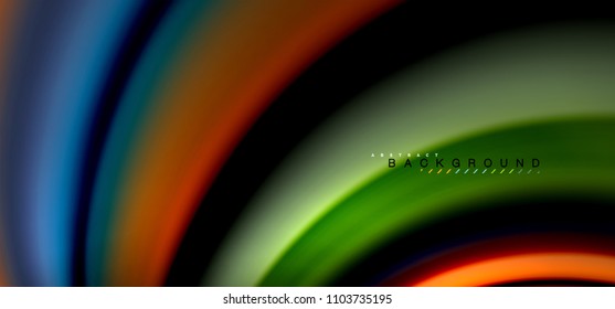 Multicolored wave lines on black background vector design