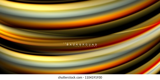 Multicolored wave lines on black background vector design