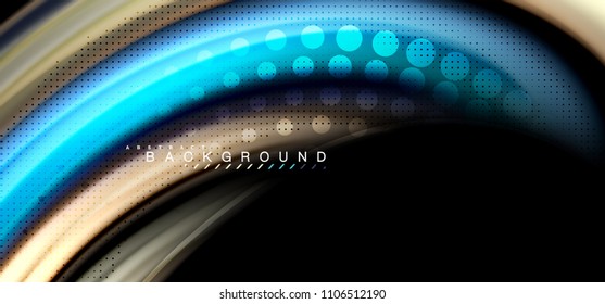 Multicolored wave lines on black background vector design