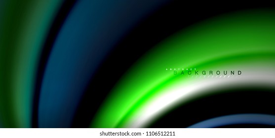 Multicolored wave lines on black background vector design