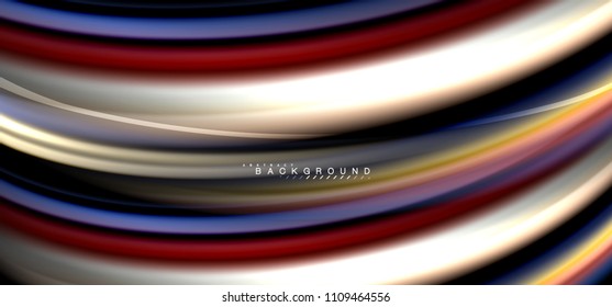 Multicolored wave lines on black background vector design