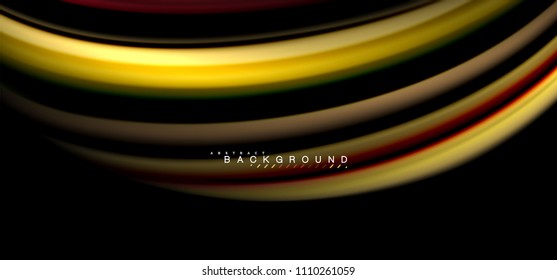 Multicolored wave lines on black background vector design