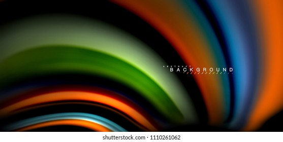 Multicolored wave lines on black background vector design