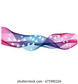 
Multicolored wave with stars