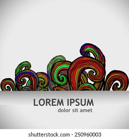 multicolored waves curls . Vector