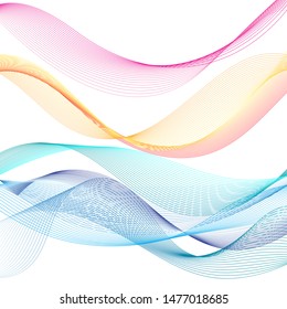 Multicolored waves illustration isolated on white background