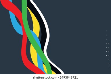 Multicolored waves on a dark background. Futuristic abstract composition. Vector illustration