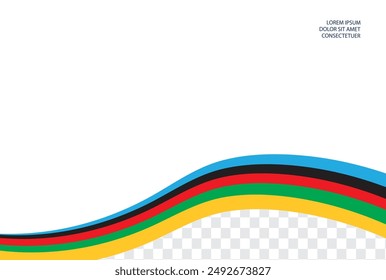 Multi-colored waves on a white background. Template, presentation, cover.