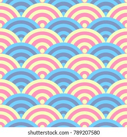 Multicolored waves pattern. Seamless vector background.
