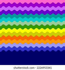 área multicolor en forma de onda a partir de formas geométricas, rayas negras y blancas. Por destruir el lienzo de la mesa de la cubierta del libro de regalo.